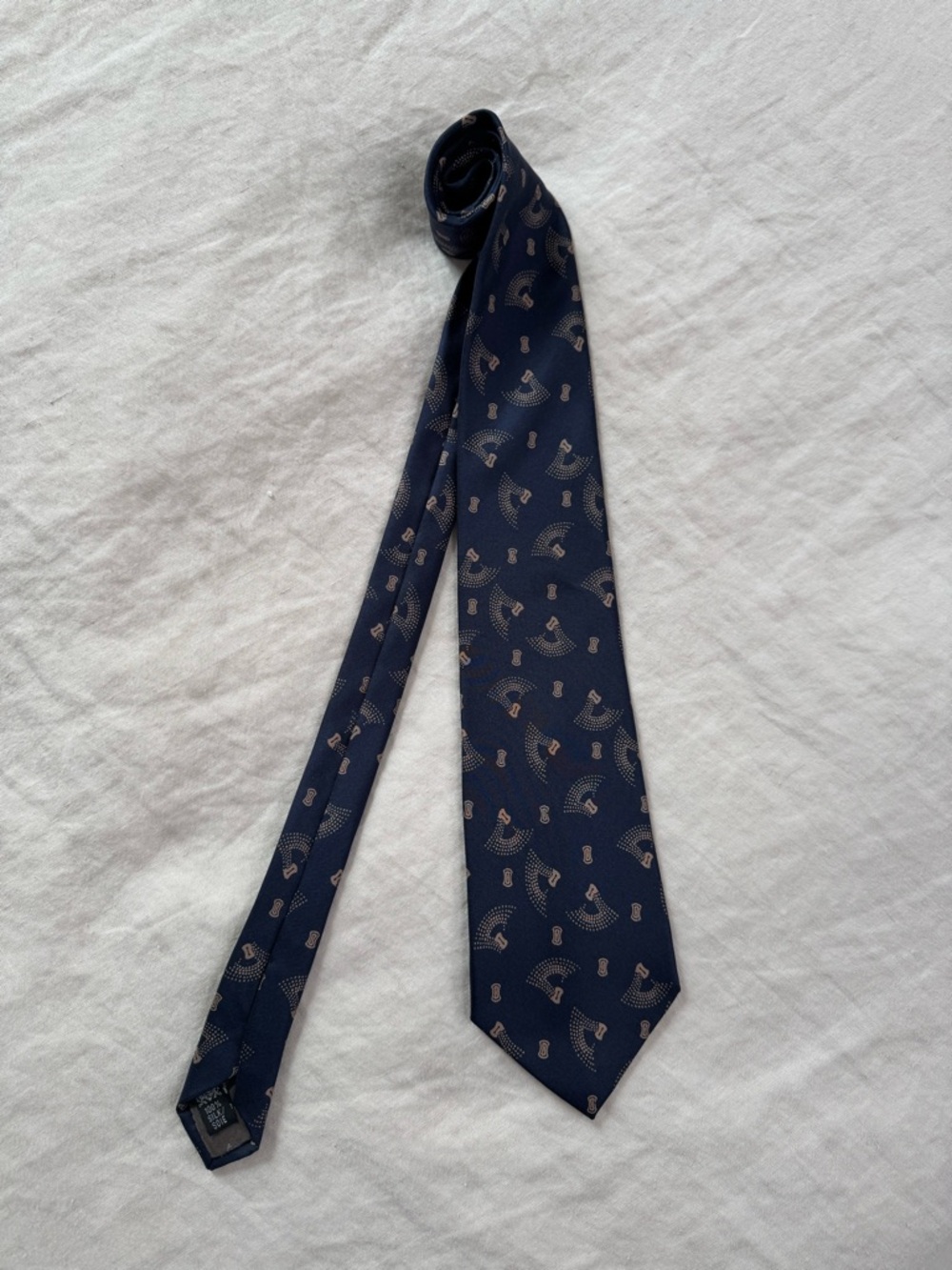 Lanvin Paris Navy Silk Tie